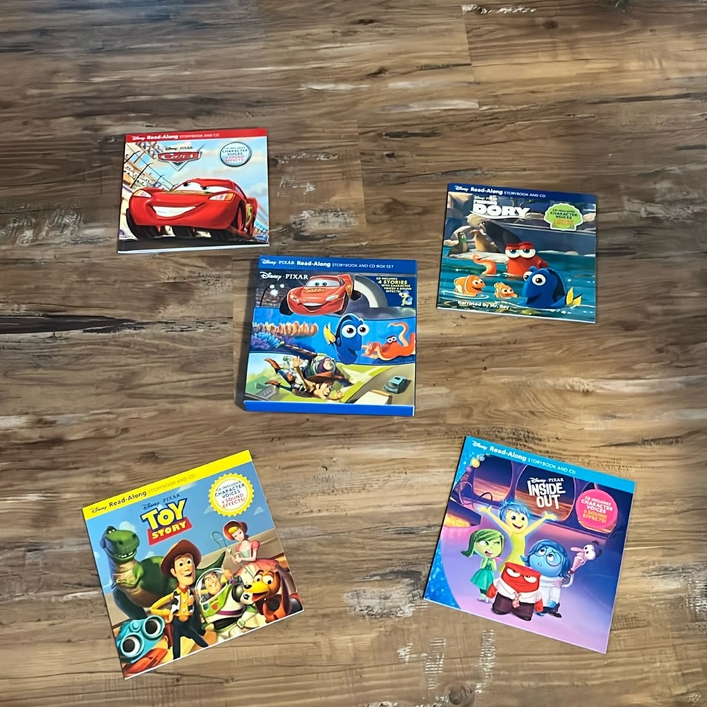 4 - Disney Pixar Read-Along Storybook and CD Boxed Set.  Audio book set